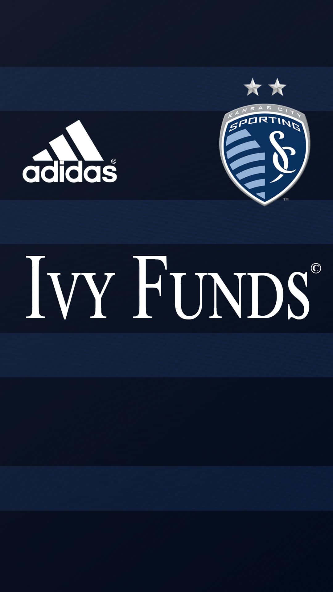 Sporting Kansas City Logo On Blue Stripes Background