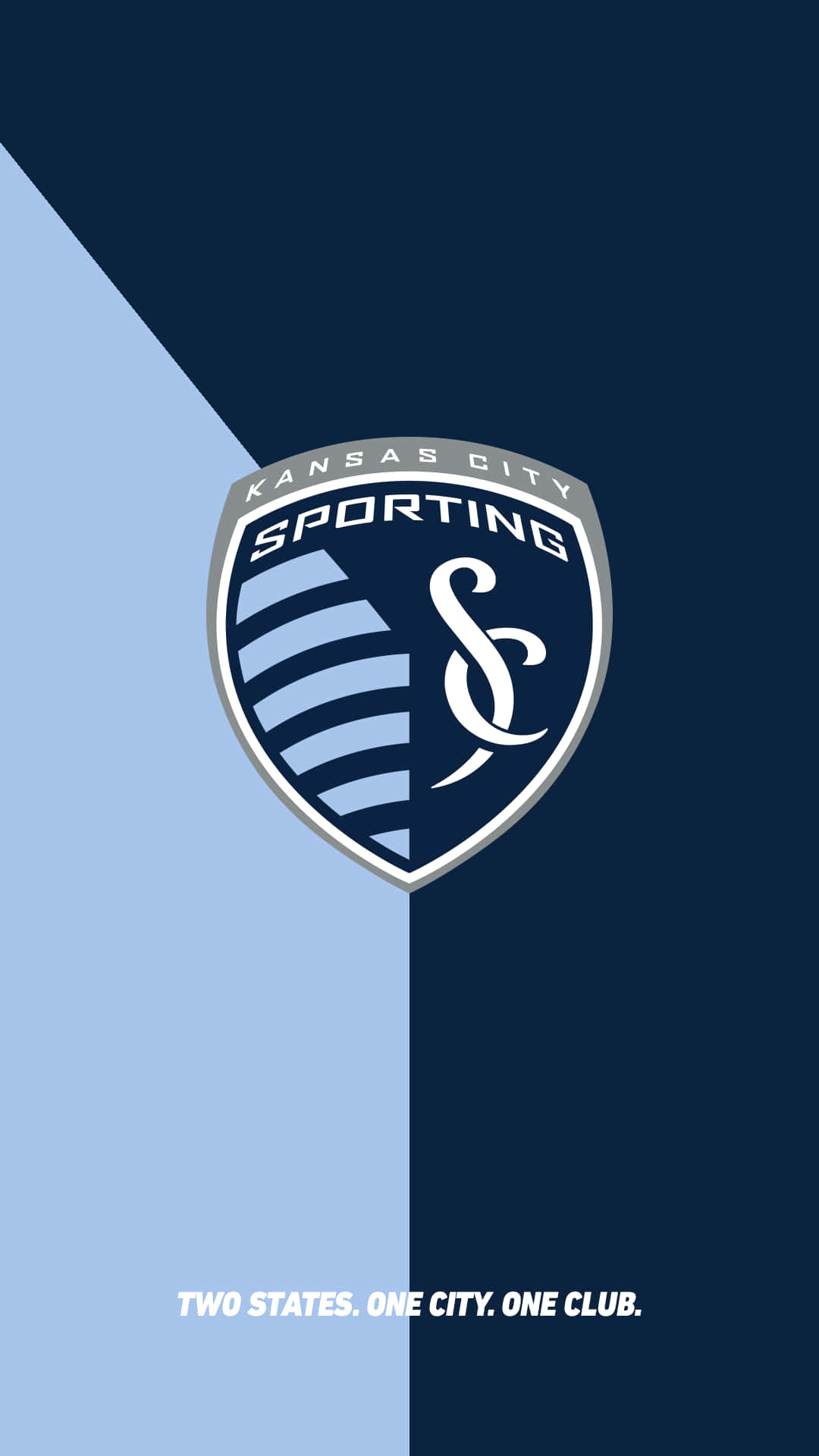 Sporting Kansas City Logo Two Toned Blue Backdrop Background