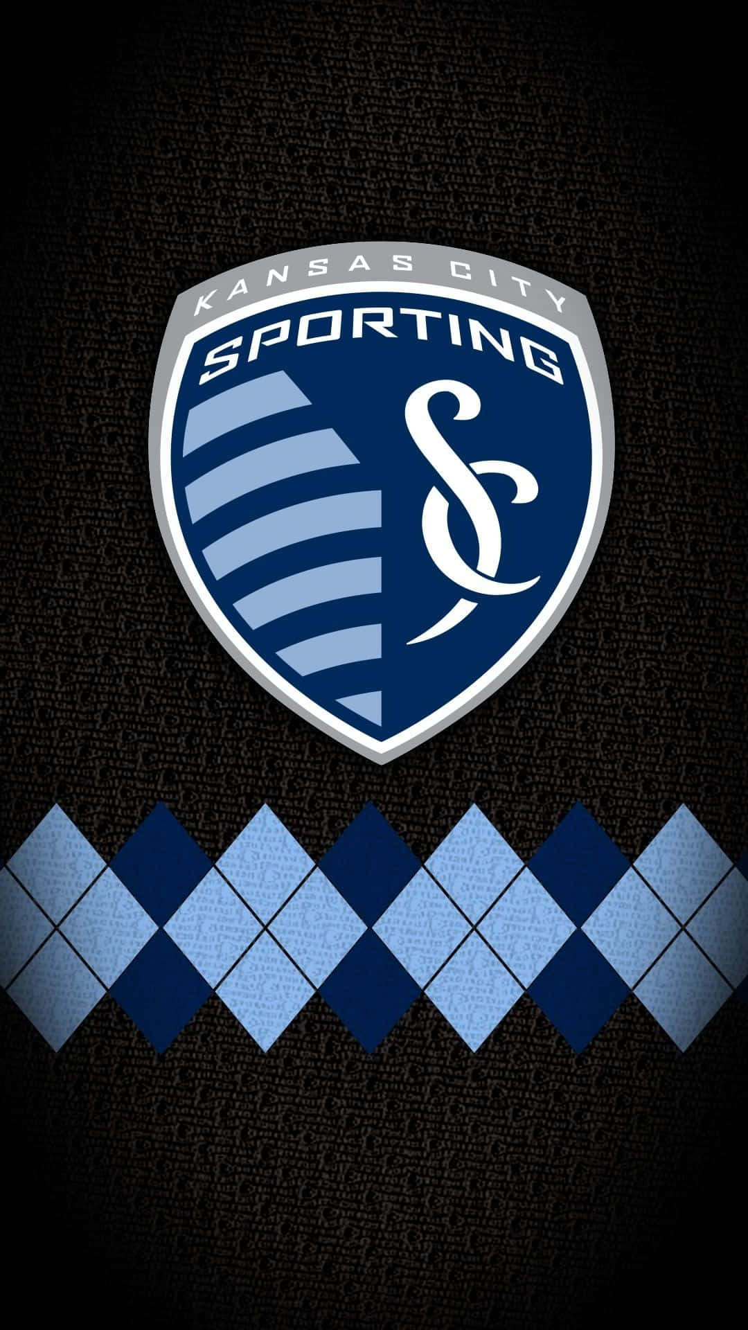 Sporting Kansas City Logo With Argyle Pattern Background