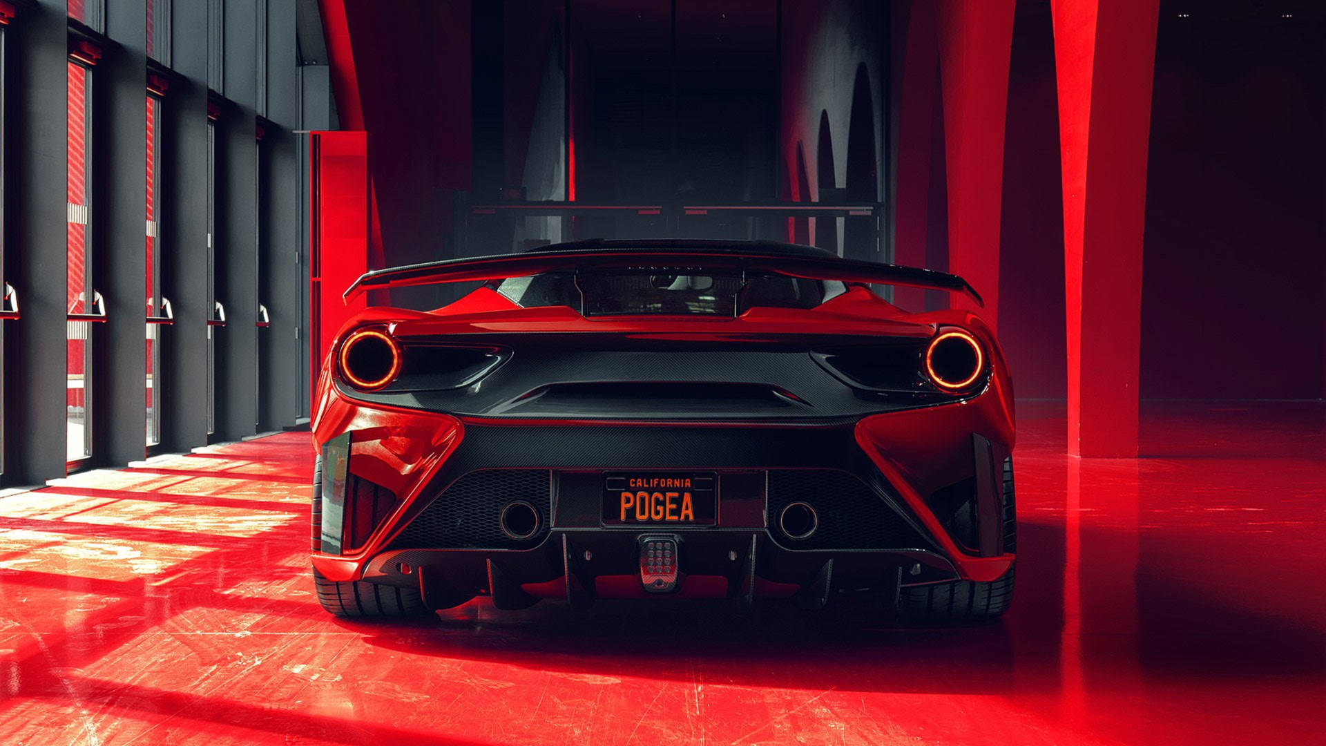 Sports Car Ferrari Red Aesthetic Background
