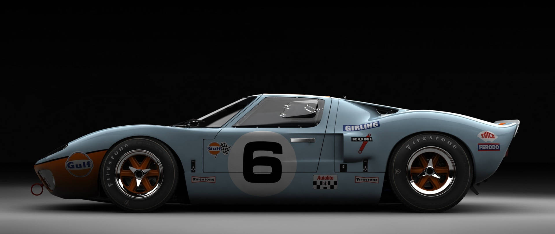Sports Car Ford Gt40 Side View Background