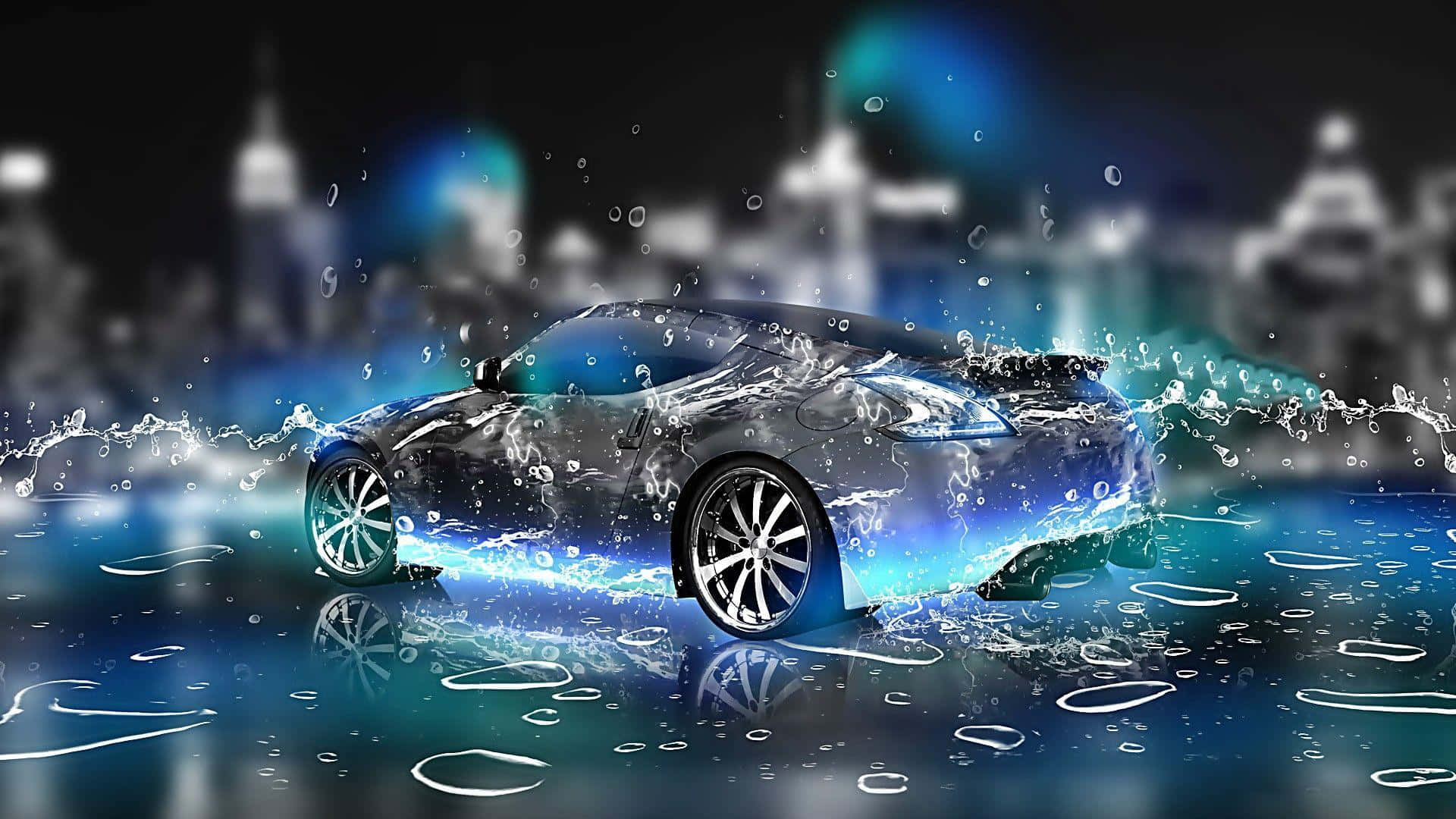 Sports Car Water Splash Effect