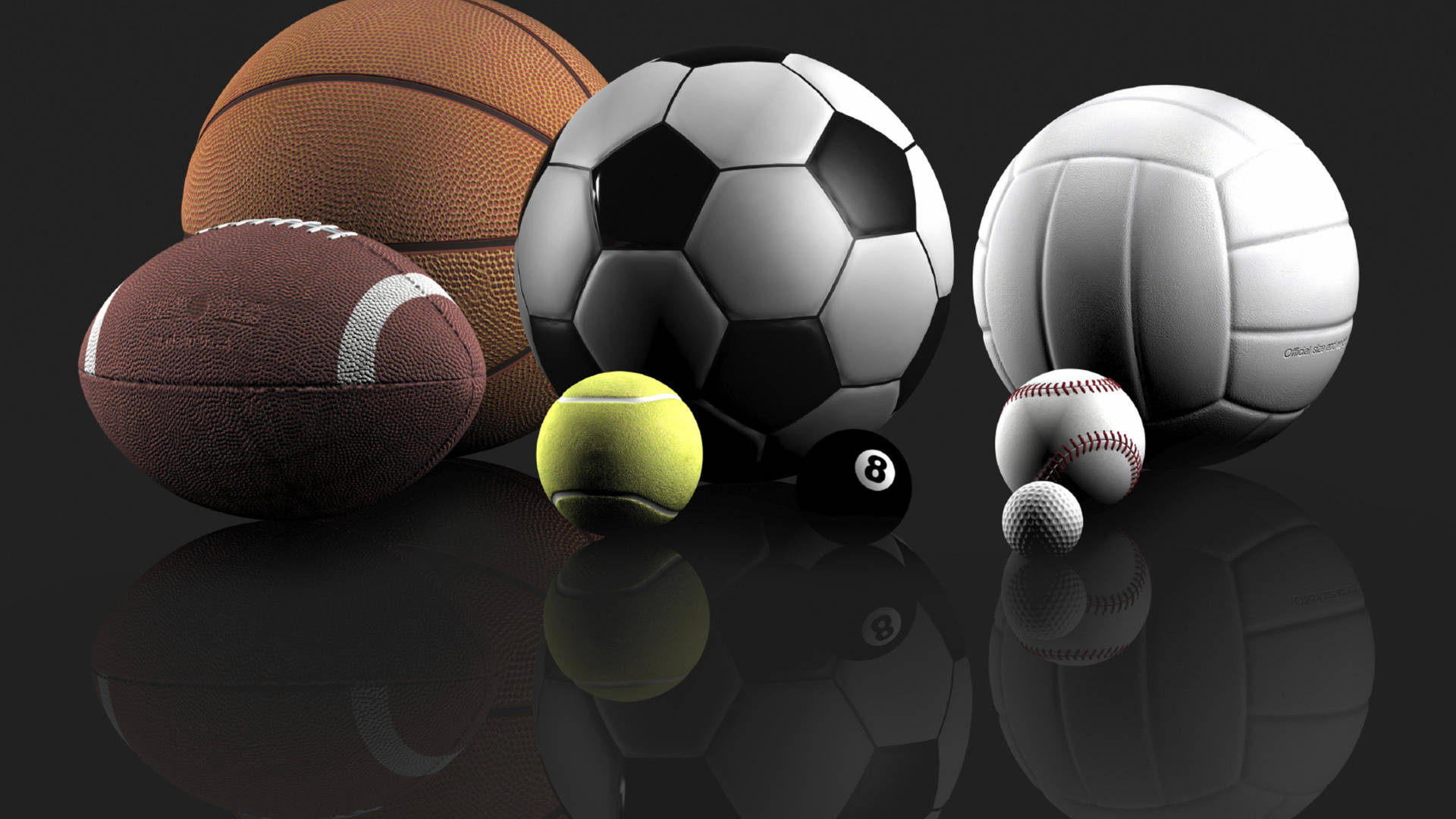 Sports Different Balls Photograph Background