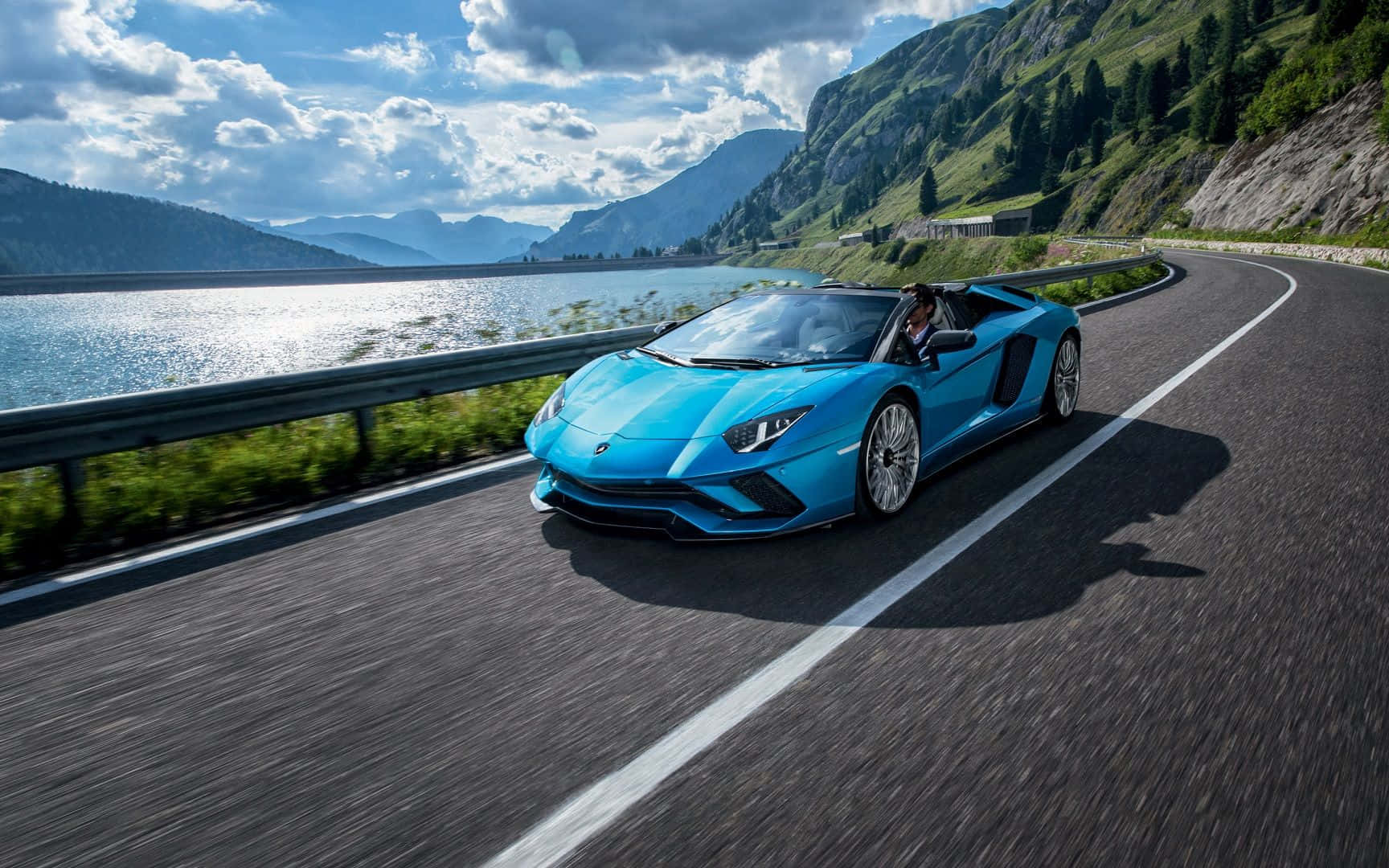 Sports Light Blue Lamborghini Aventador
