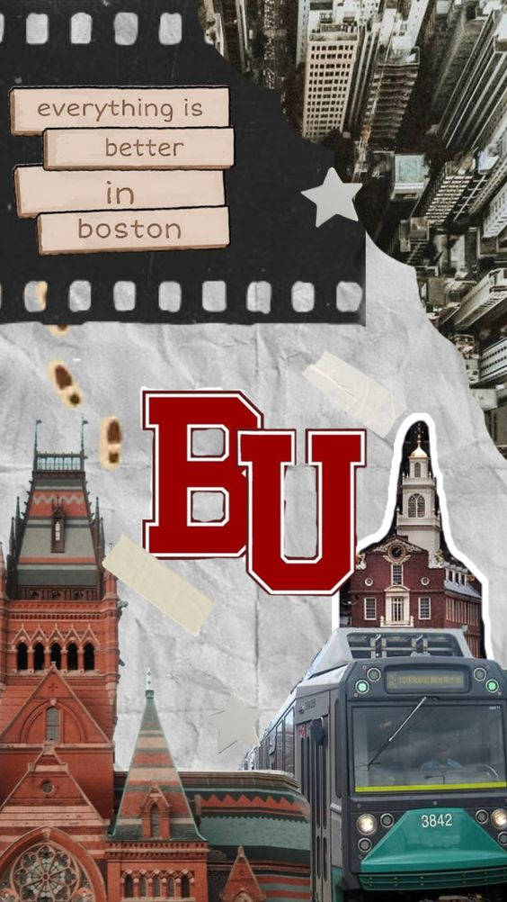 Sporty Boston University Collage Background