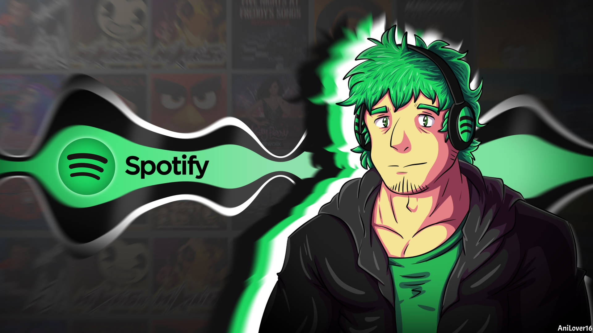 Spotify Cartoon Art Background
