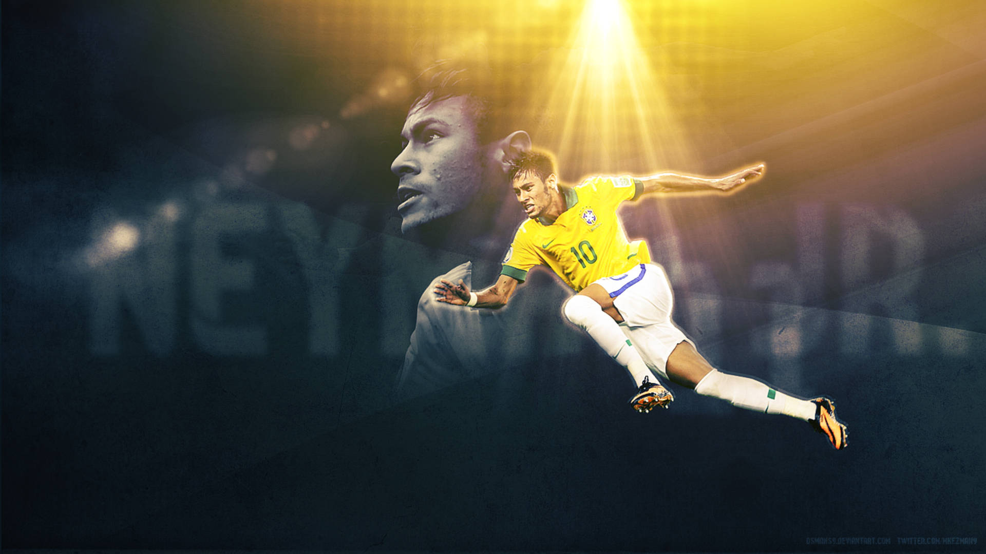 Spotlight On Neymar Jr Art Background
