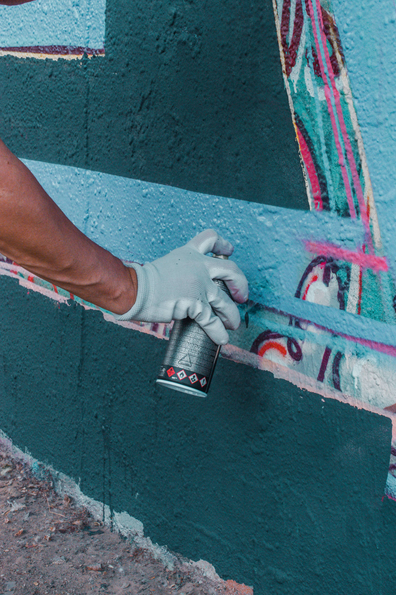 Spray Can Drawing Street Art Background