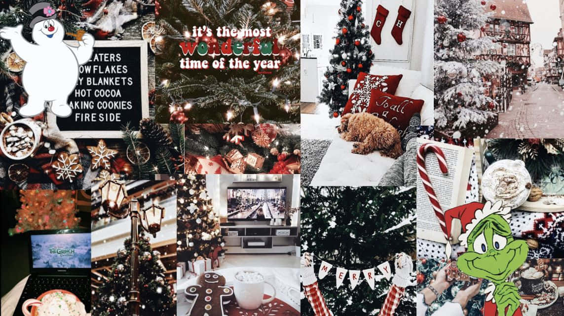 Spread Christmas Cheer With A Collage On Your Laptop! Background