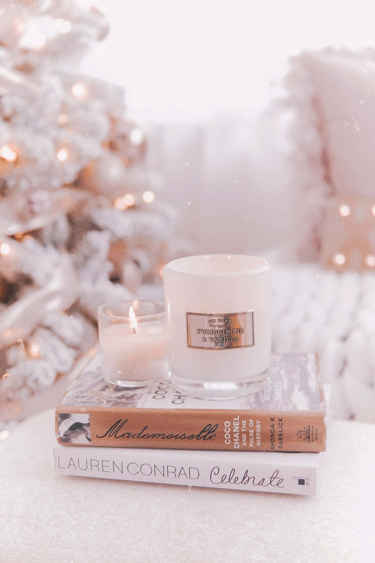 Spread Christmas Cheer With Rose Gold Decor Background