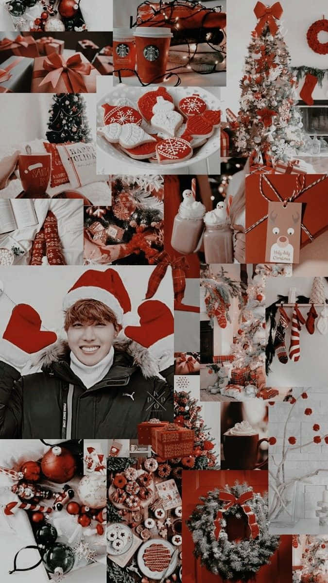 Spread Holiday Cheer With A Red Aesthetic Christmas. Background