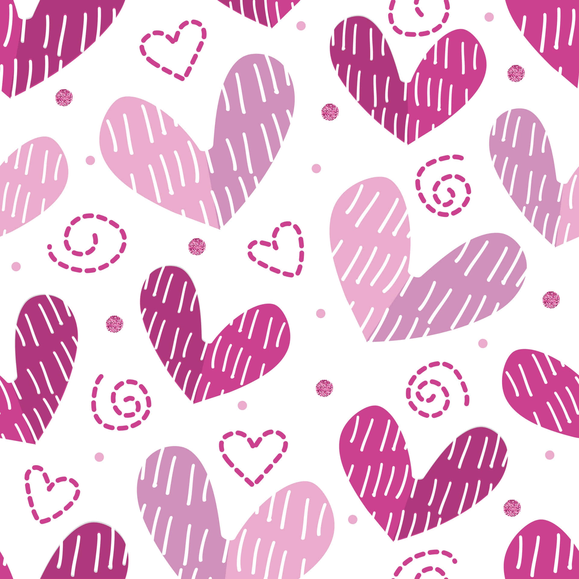 “spread Love And Sparkle With Glitter Pink Hearts” Background