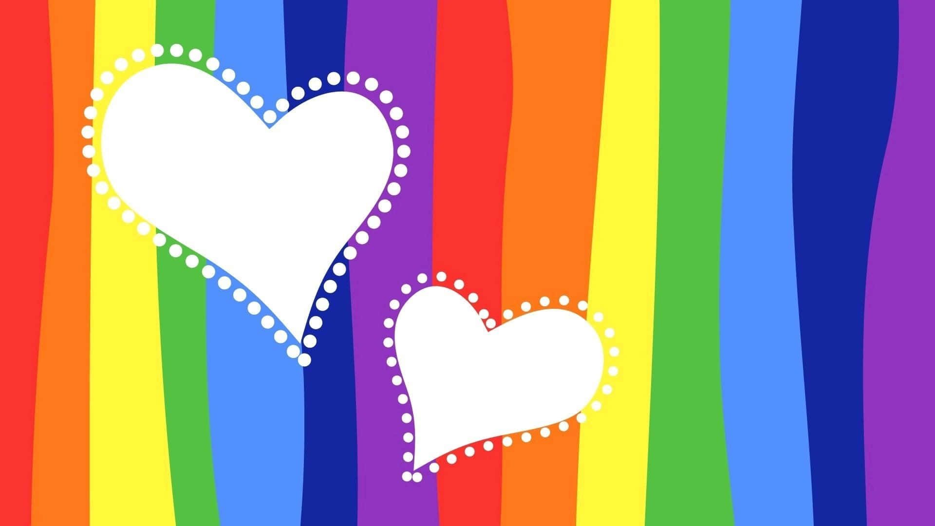 Spread Love & Joy With A Rainbow Heart Background