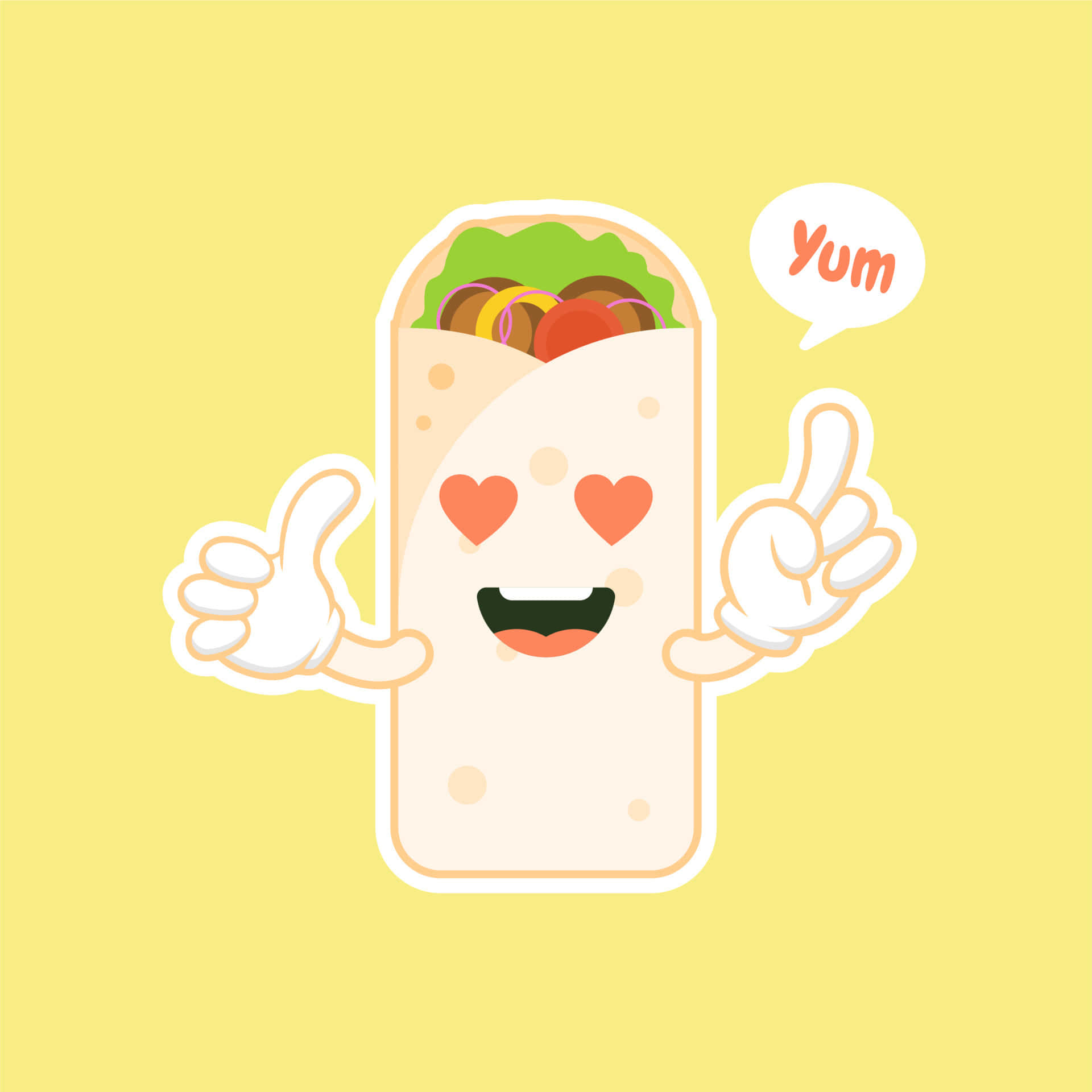Spread Smiles With Kawaii Yellow Background