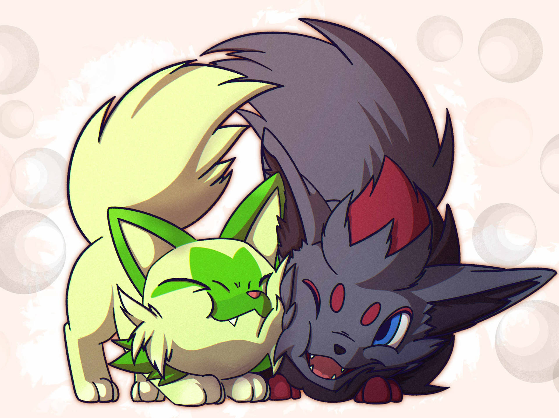 Sprigatito And Zorua Background