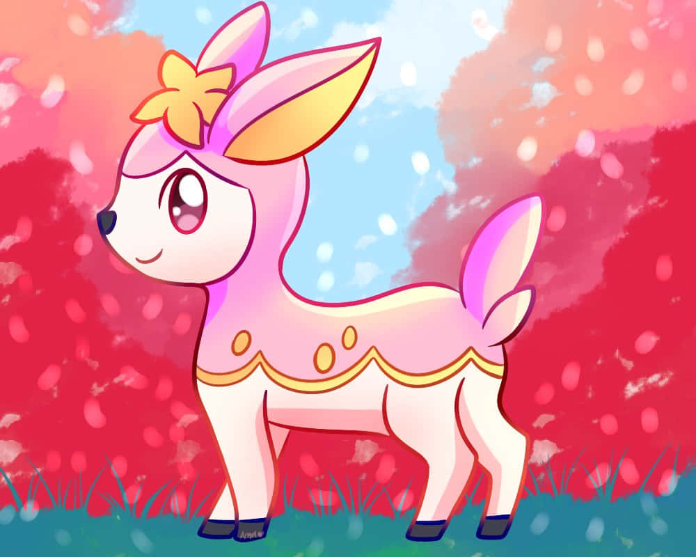 Spring Form Deerling Illustration Background
