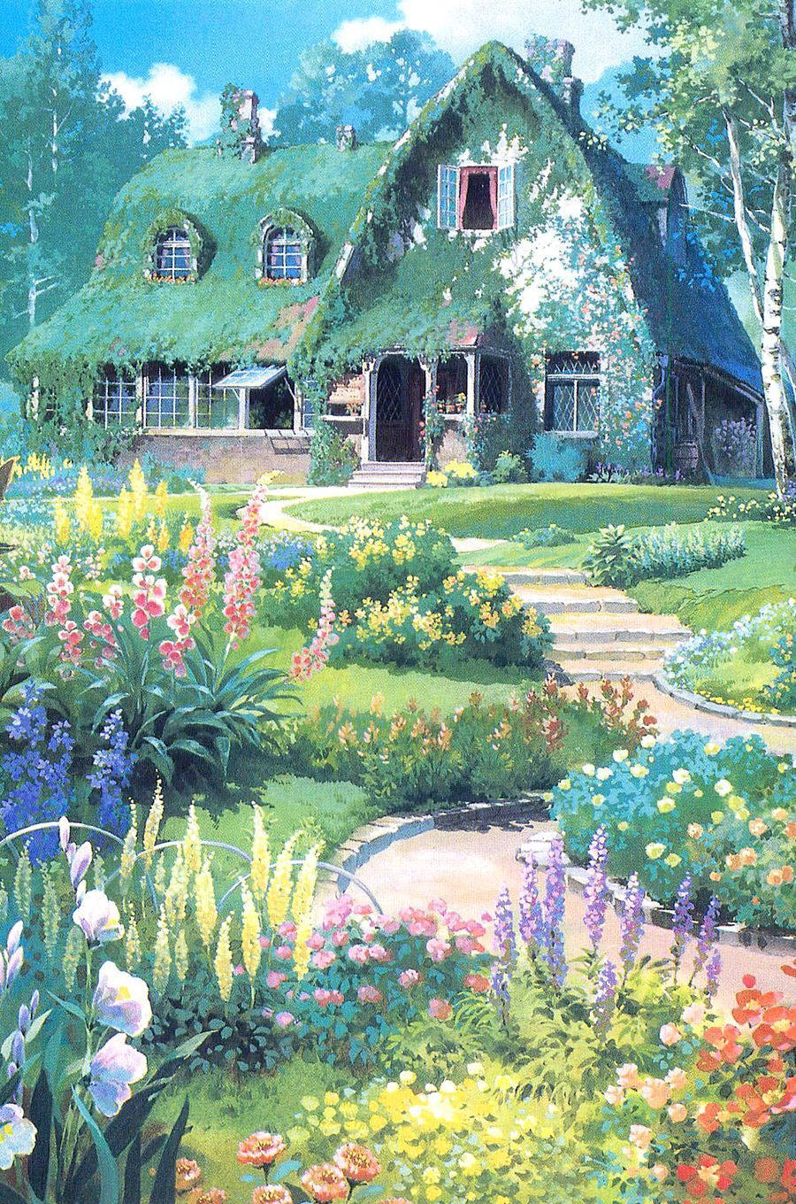 Spring Iphone Garden House Painting
