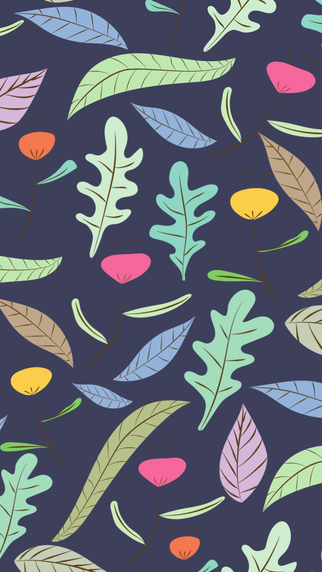 Spring Leaves Aesthetic Pattern Background