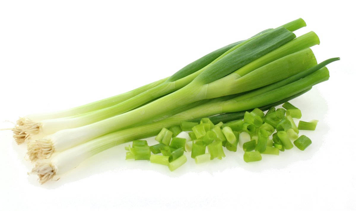 Spring Onions With Chopped Pieces Background