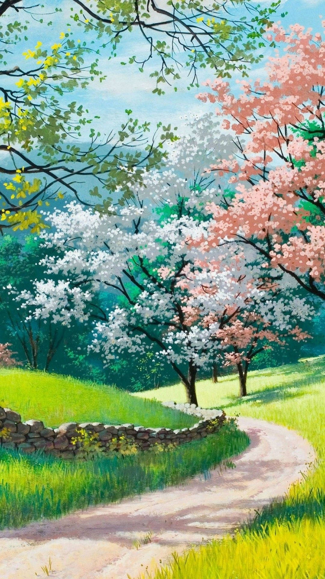 Spring Painting Beautiful Phone Background