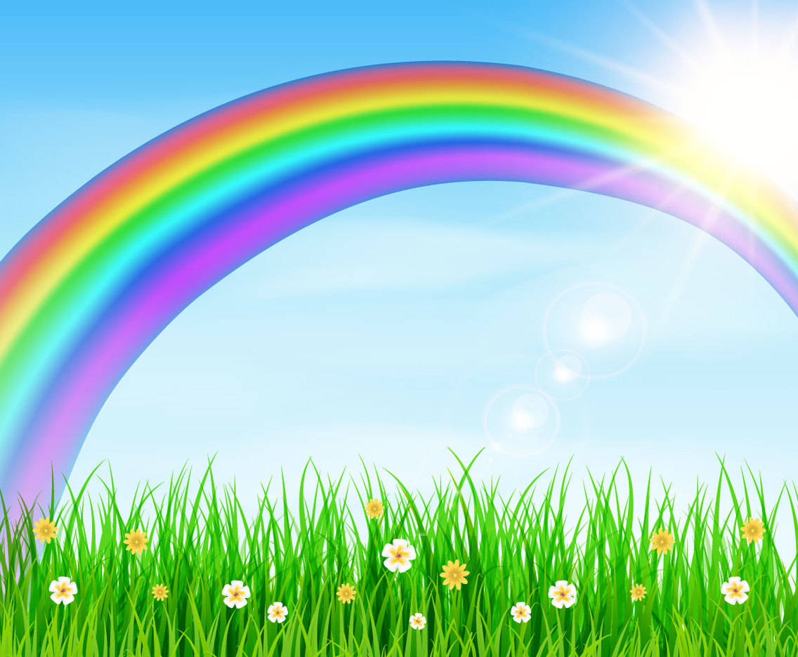 Spring Rainbow Background Background