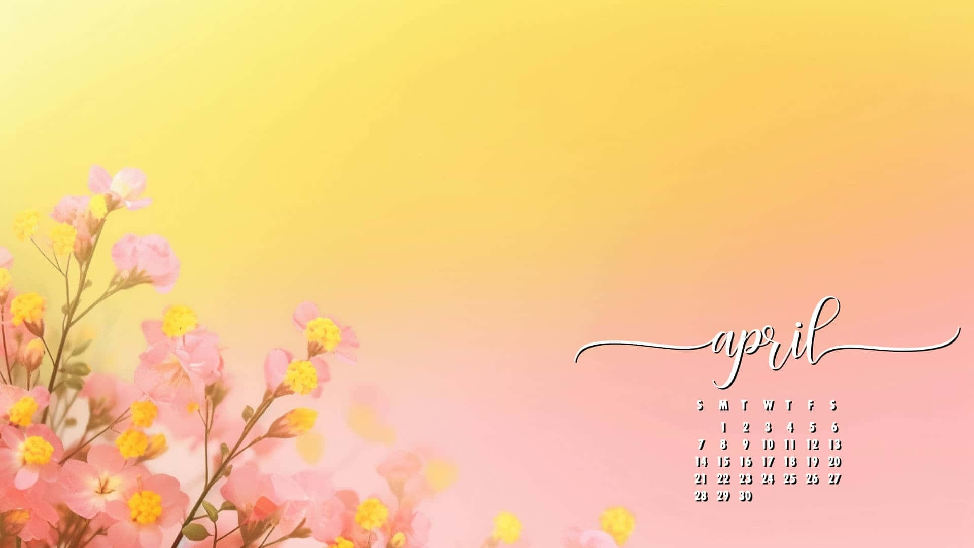 Springtime April Calendar Background Background