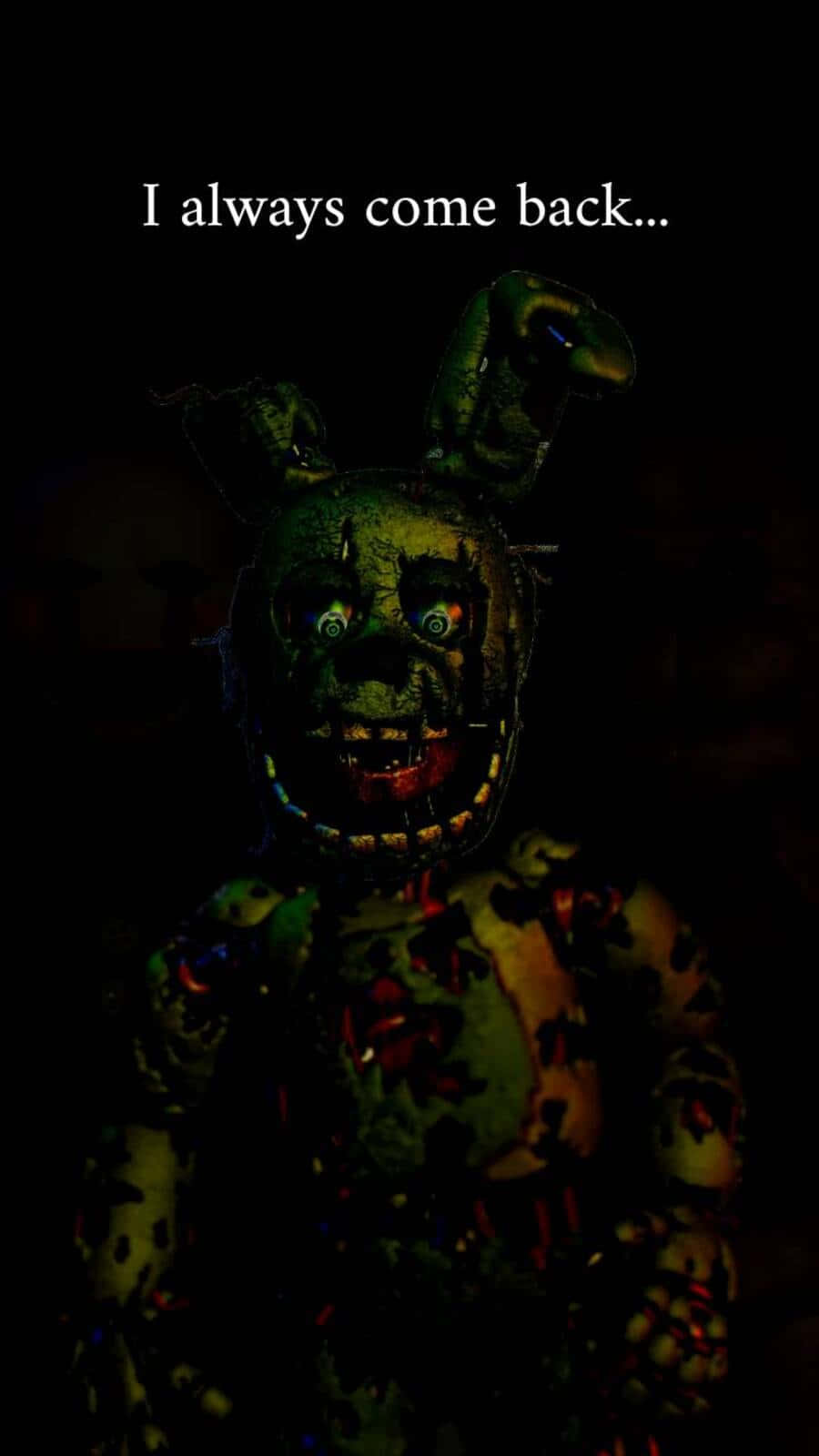 Springtrap In Action: Spooky And Mysterious Character From Five Nights At Freddy's Background