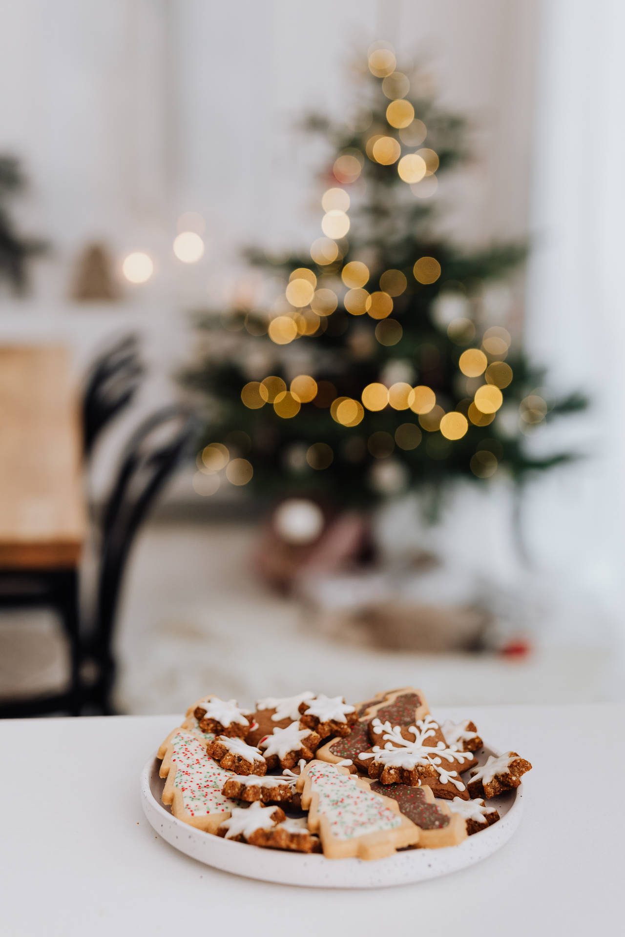 Sprinkled Christmas Cookies Background