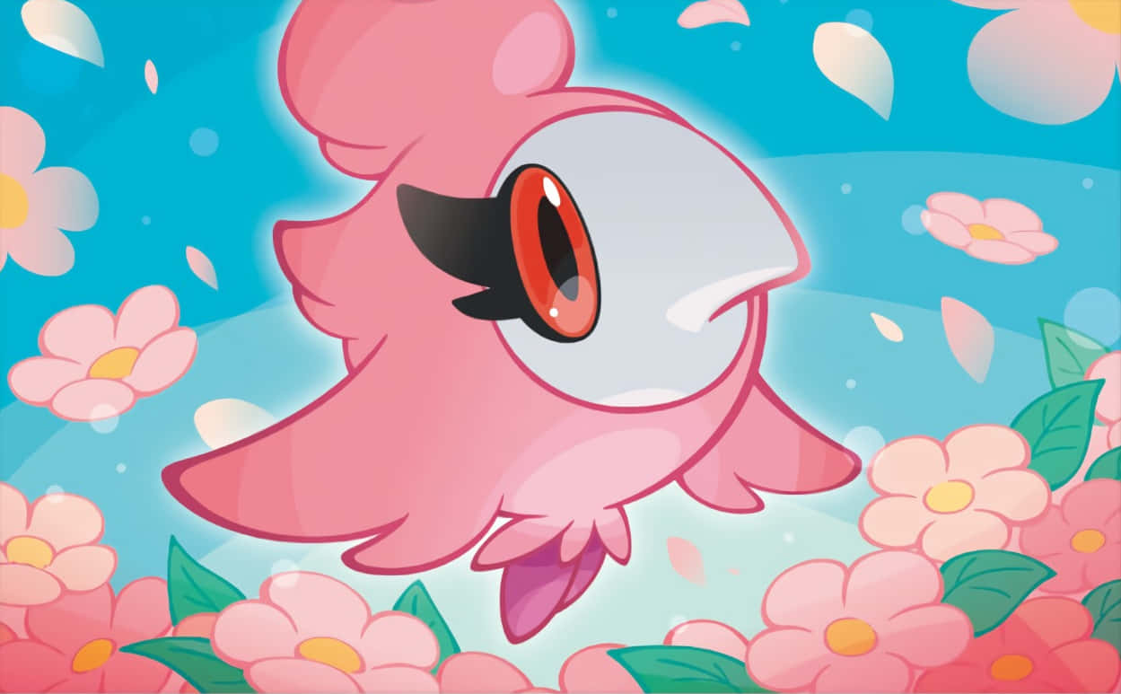 Spritzee With Pink Flowers Background