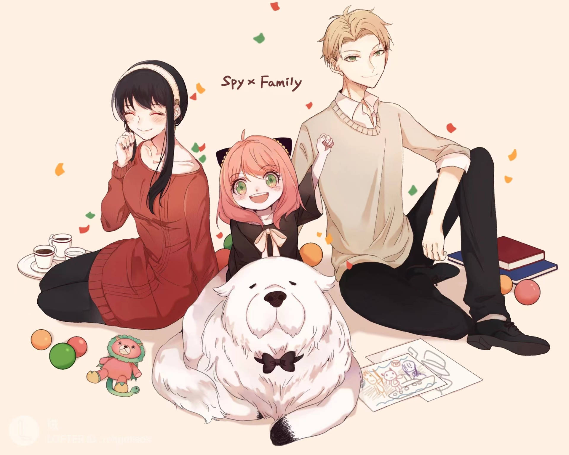 Spy X Family Seated Together Background