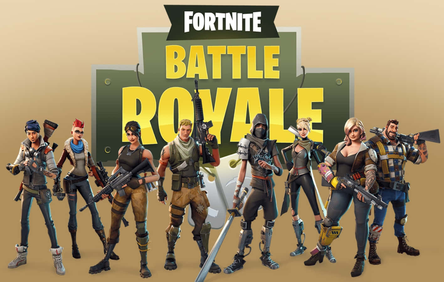 Squad Of Fortnite Characters Displaying Their Unique Battle Royale Skins Background