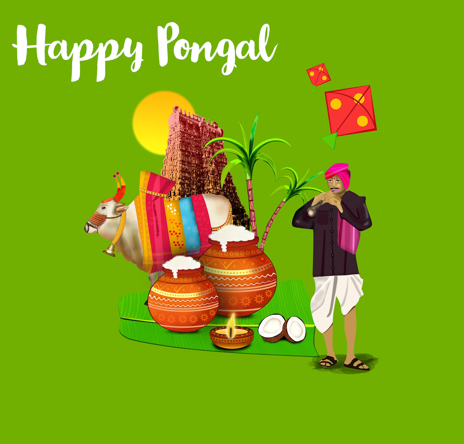Square Collage Happy Pongal Background