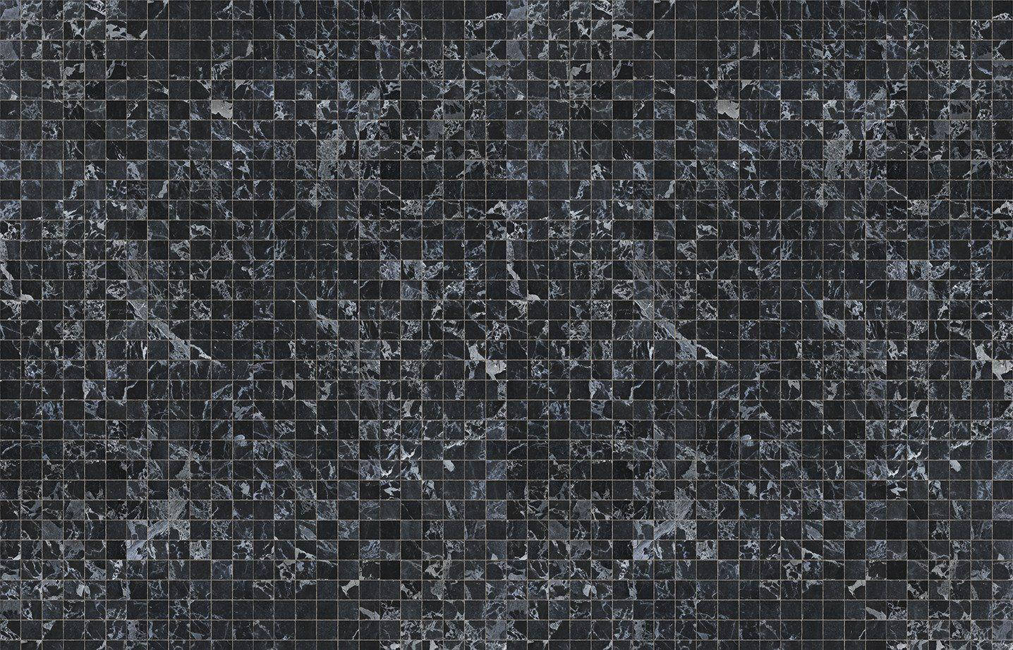 Squared Tiles On Black Marble Iphone Background