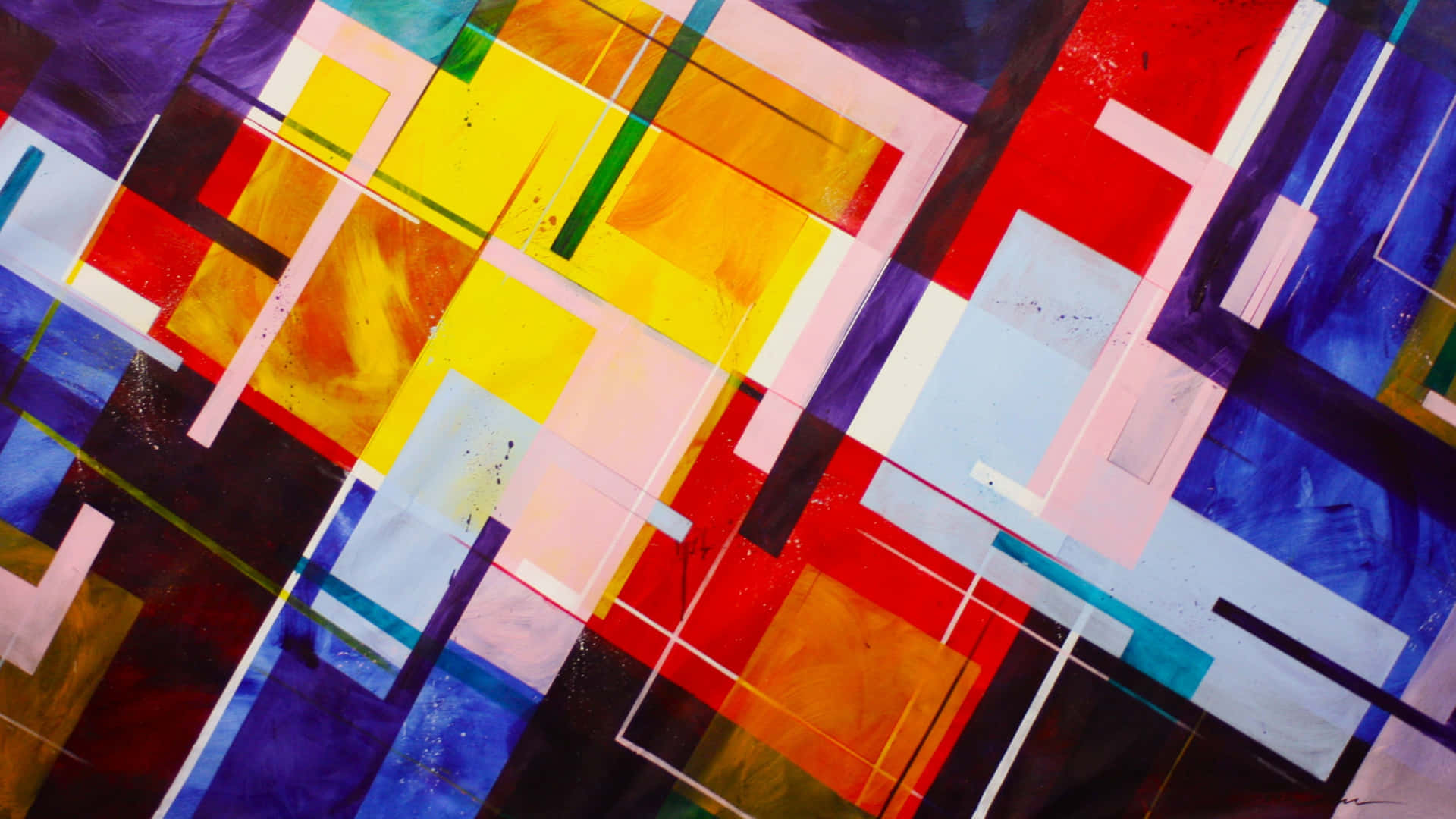Squares And Lines In Colorful Abstract Art