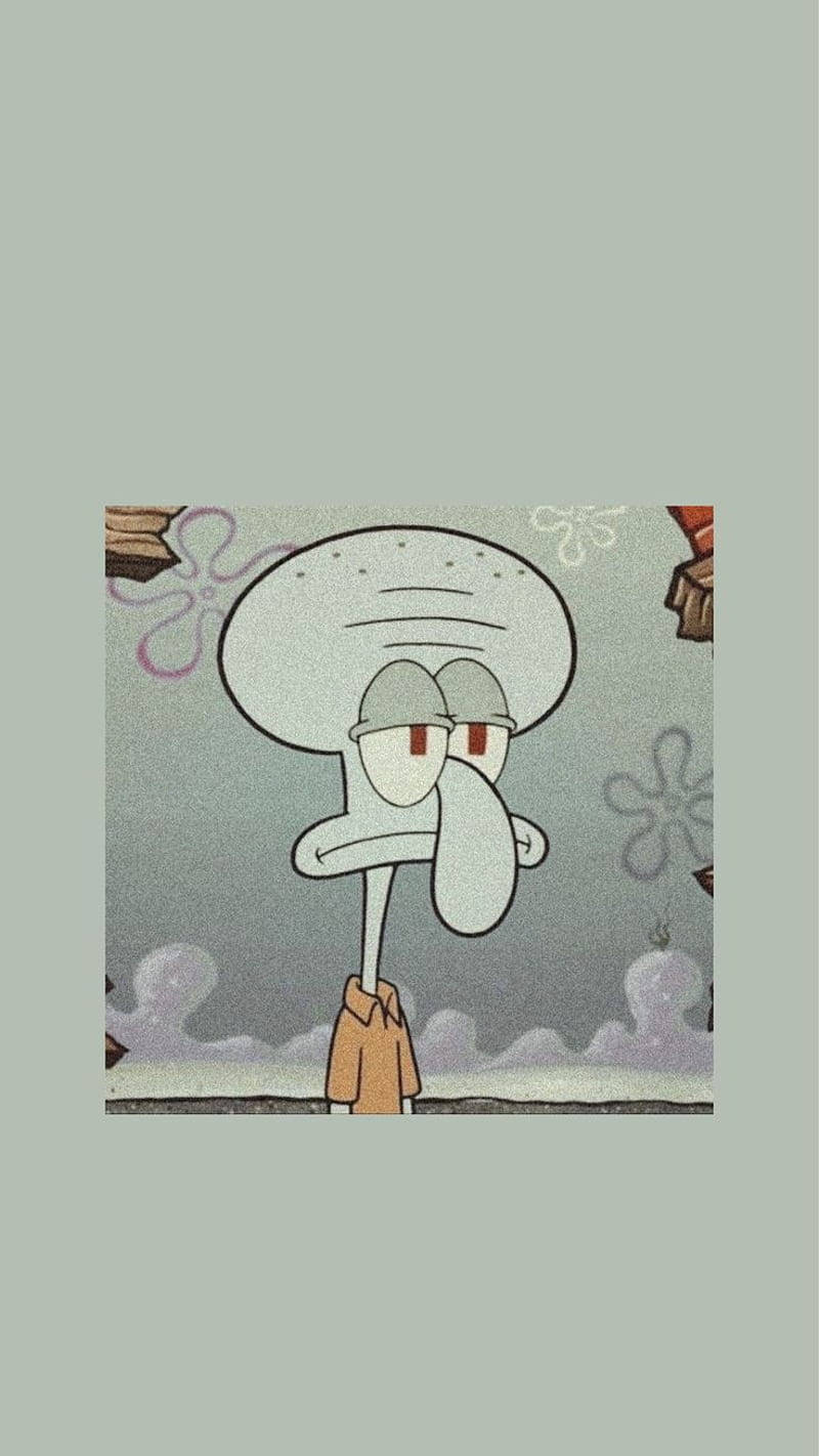 Squidward Tentacles Aesthetic Portrait Background