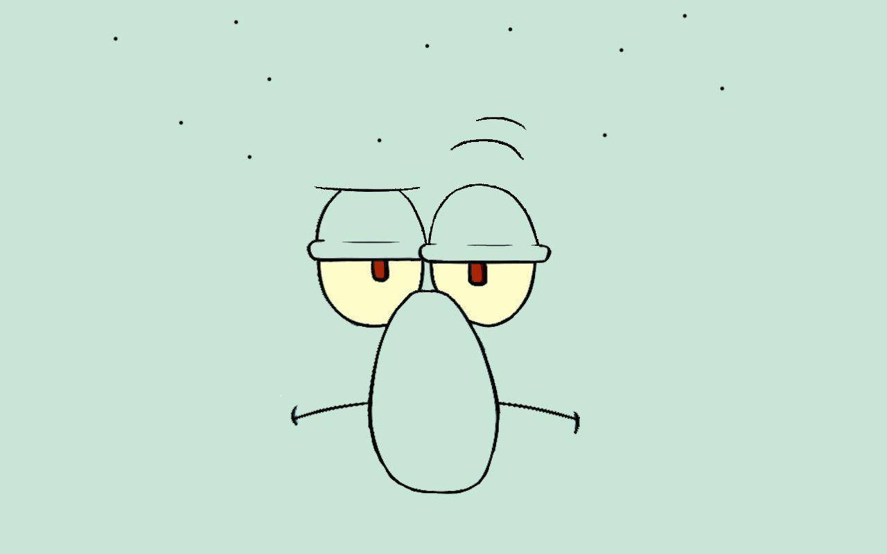 Squidward Tentacles Face Landscape Background