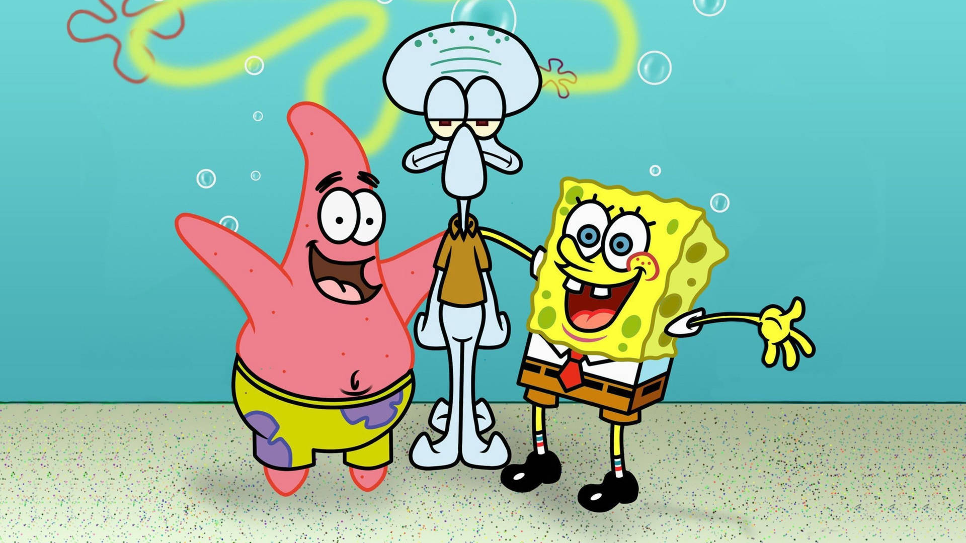 Squidward Tentacles, Spongebob And Patrick Background