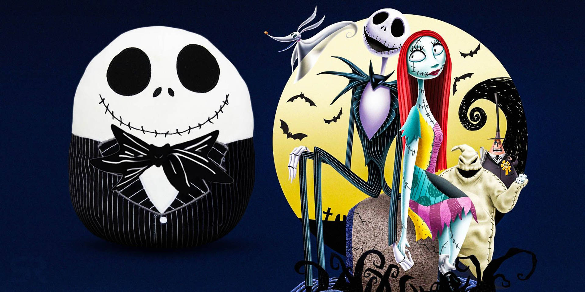 Squishmallows Jack Skellington In Blue Background