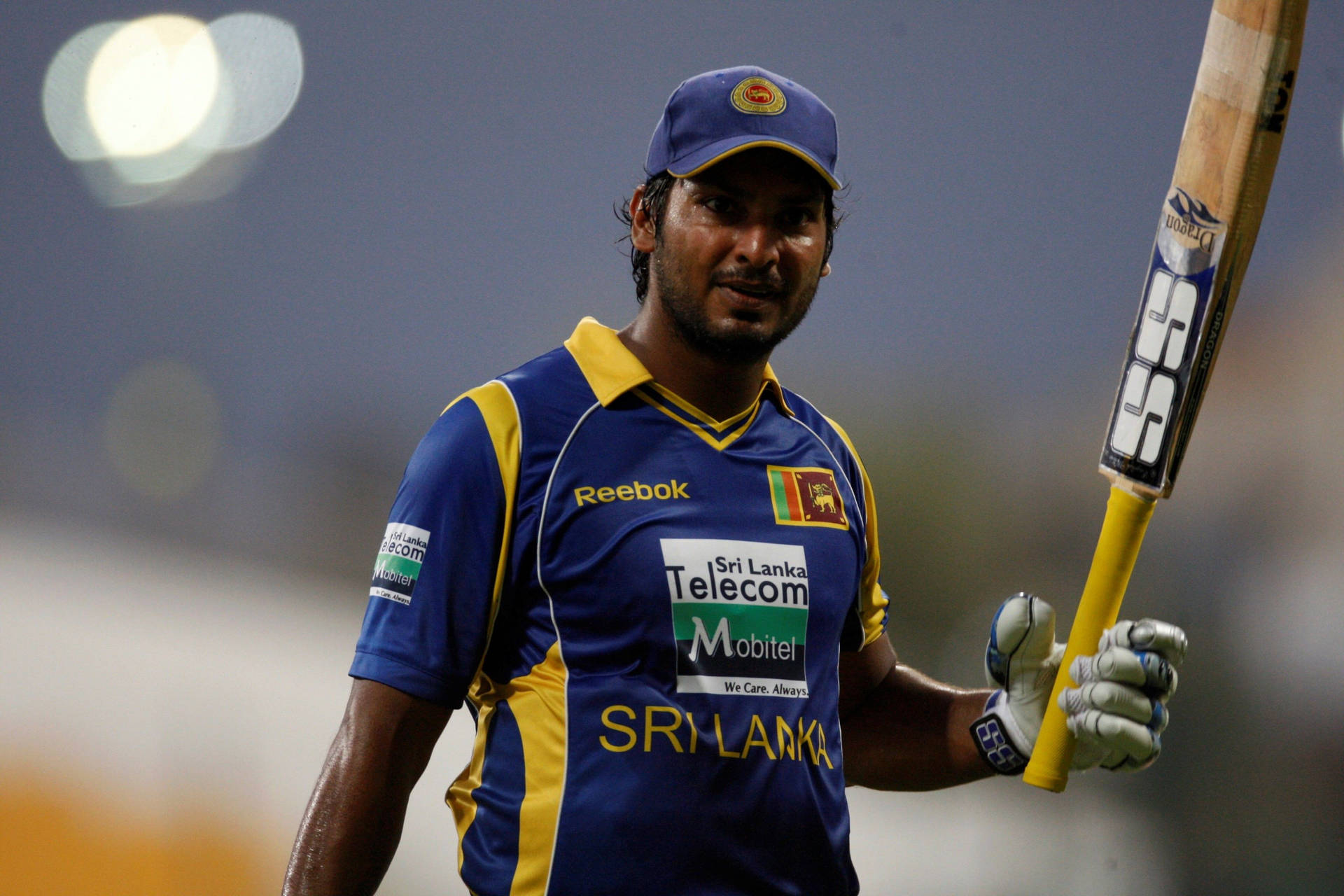 Sri Lanka Cricket Kumar Sangakkara With Bat Background