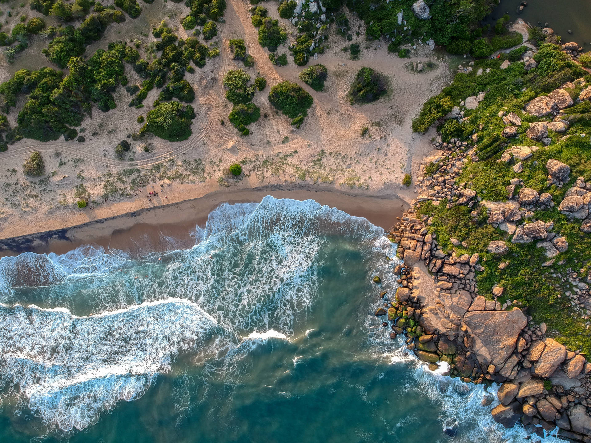 Sri Lanka Lahugala Beach Aerial Background