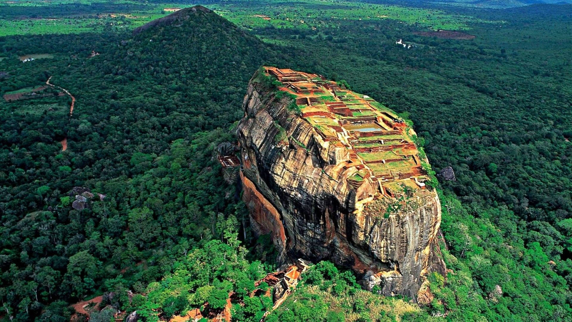 Sri Lanka Sigiriya Rock Aerial Background