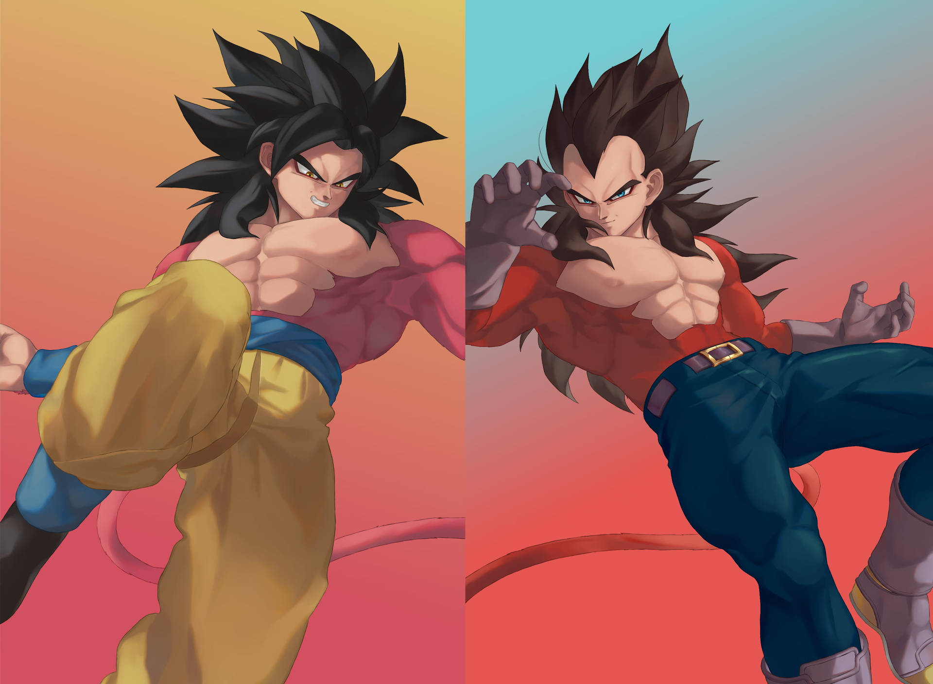 Ssj4 Goku And Vegeta Art Background