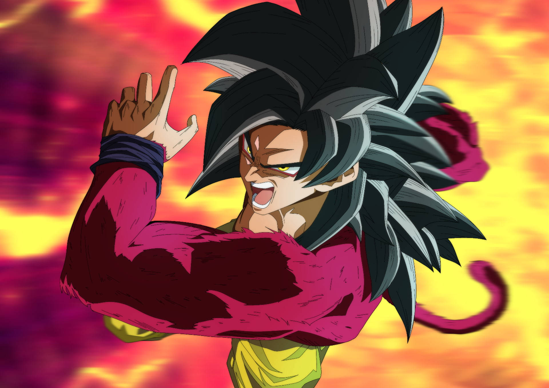Ssj4 Goku Fighting Pose Background