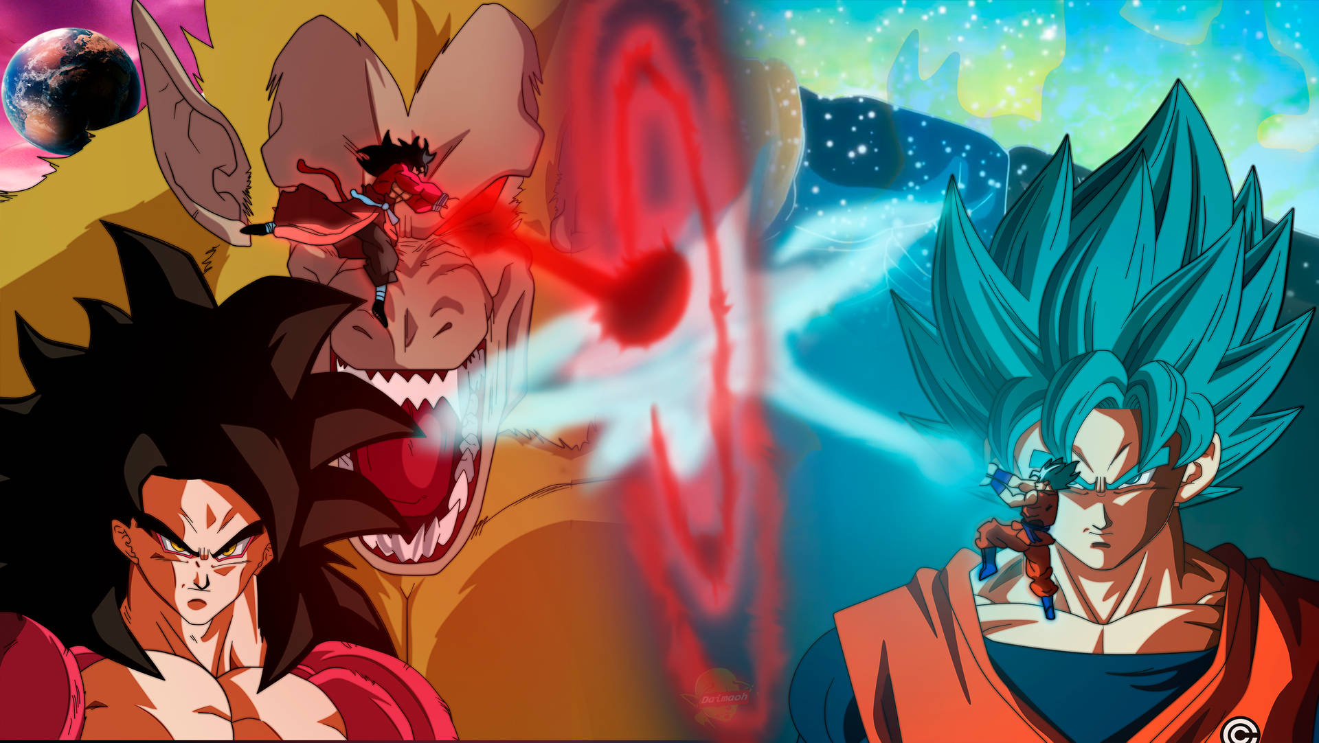 Ssj4 Goku Versus Broly Background