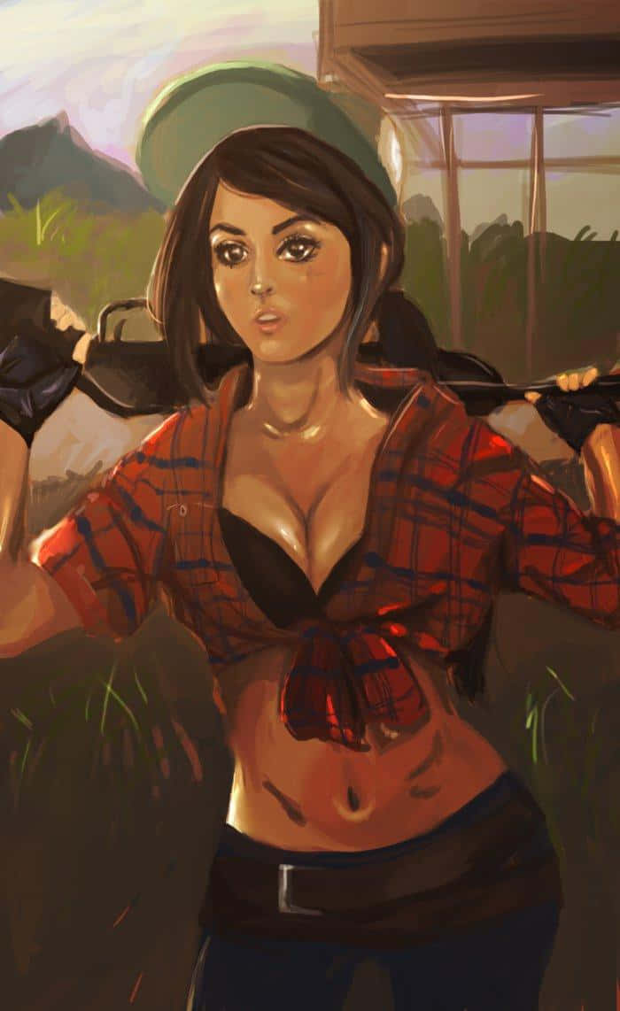 Sssniperwolf Digital Paint Cowgirl Background
