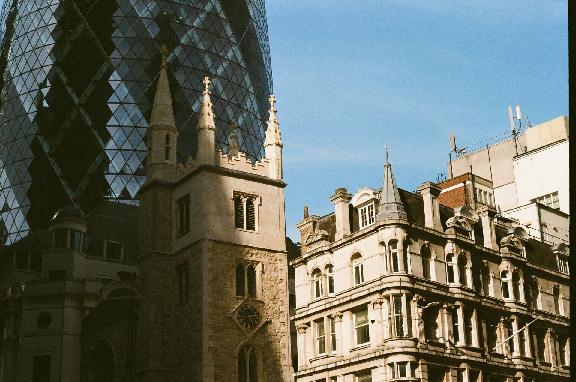 St Andrew Church With The Gherkin Background