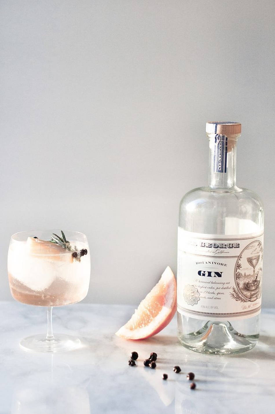 St George Botanivore Gin And Elderflower Tonic Drink Background