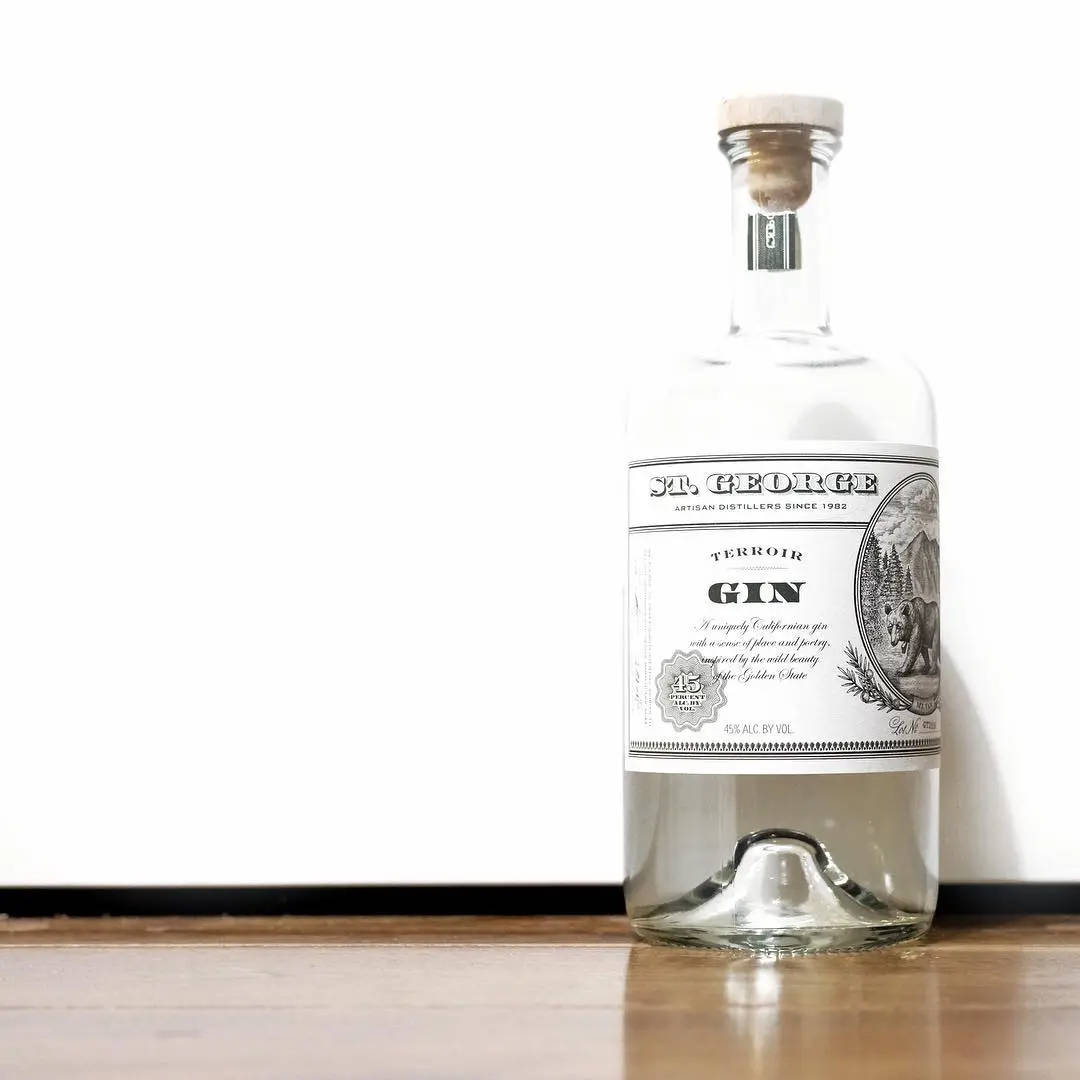 St. George Terroir Gin White Background Background