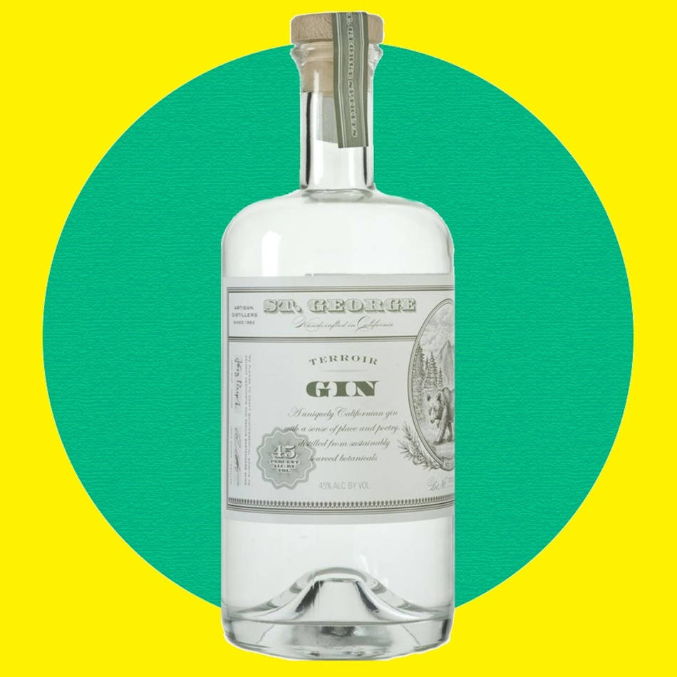 St. George Terroir Gin Yellow And Green Background