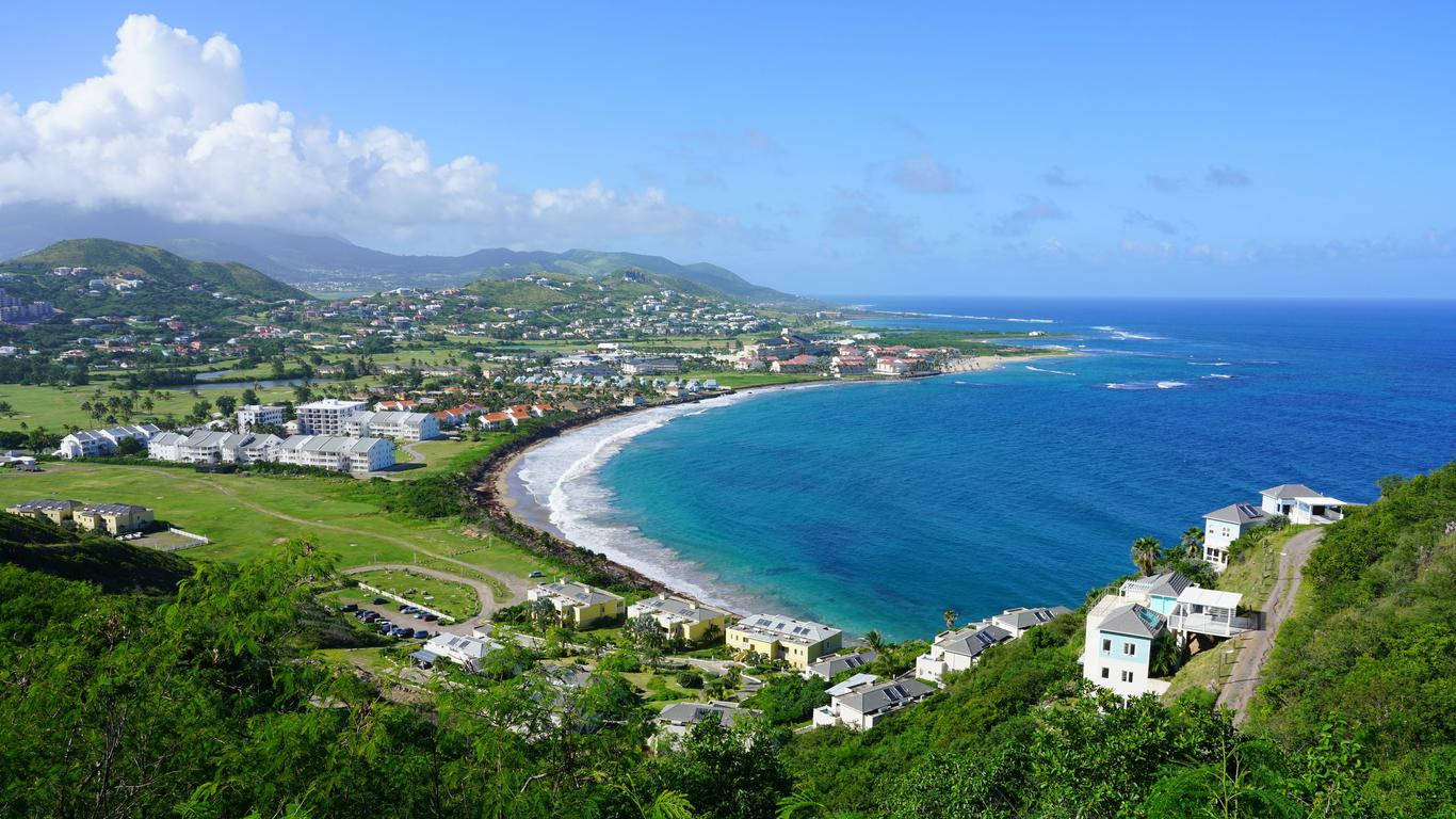 St Kitts And Nevis Coastline View Background